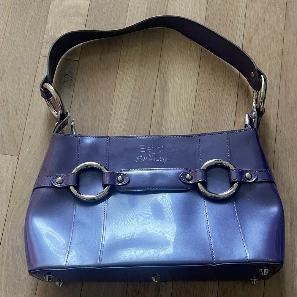 Beijo Purple Shoulder Bag with Silver Accents